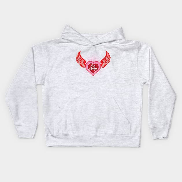 La Jefa Winged Heart Kids Hoodie by MikeCottoArt